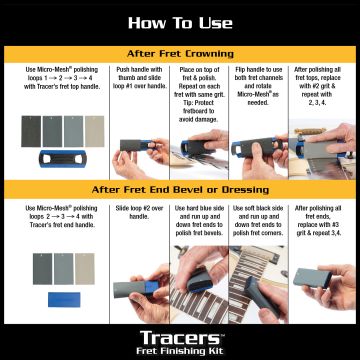 MusicNomad MN860 6 pc. Tracers Fret Finishing Kit 